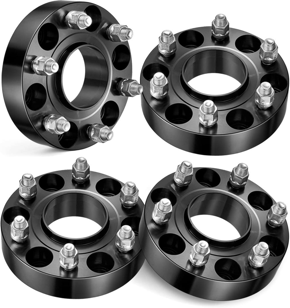 EVIL ENERGY 6x5.5 Wheel Spacers Compatible for Chevy Silverado GMC Sierra, 2"(50.8mm) 6x139.7mm Lug Centric Spacer for Suburban Express 1500, 78.1mm Wheel Adapter with M14x1.5 Studs Black 4PCS