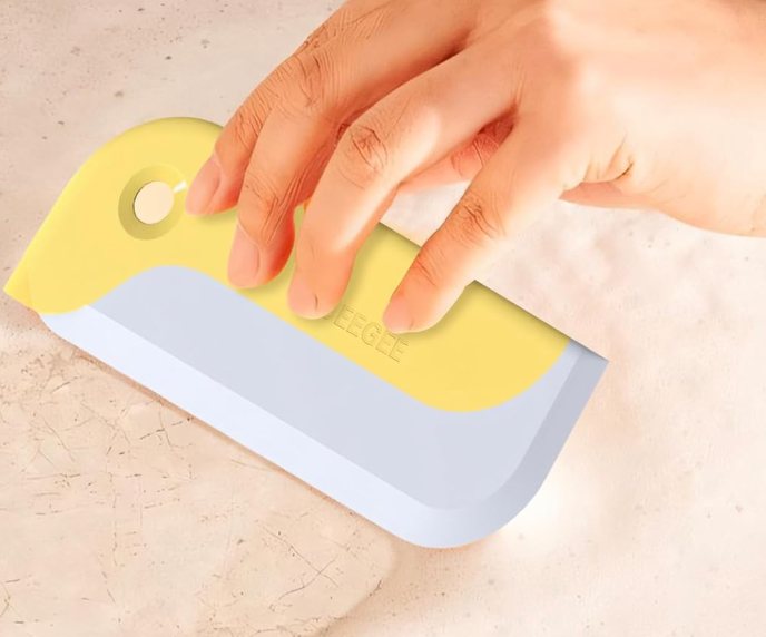 2 Pack Small Squeegees, Squeegee for Shower Glass, Car Window Squeegee, Glass Squeegee. Grey, Yellow, Blue for Home Kitchen, Countertop, Auto Windows, and Bathroom Mirrors