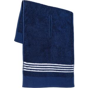 The Tour Towel | Large Golf Caddy Towel Terry Cloth, Absorbent 19" x 44", Center Cut, Perfect Hang Golf Cart Accessory and Golf Bag, Multiple Colors (Blue W/White Stripes)