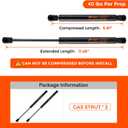 SX115P40 11 inch 40Lb/198 N Gas Struts, 2PCS 11" Gas Shocks Lift Support for Roof Top Pocket Box,Cub Cadet Tractor Cabinet Door Truck Camper Shell Tool Box lid