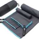 Eunzel Quick Dry Camping Towel, Microfiber Travel Towel 3 Size at 1 Pack,Fast Drying Towel Set for Camping, Beach, Gym, Sports, Yoga & Swimming Pool, Grey