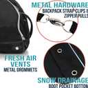 Athletico Ski Boot Bag  Skiing and Snowboarding Travel Luggage  Stores Gear Including Jacket, Helmet, Goggles, Gloves & Accessories  Venting and Grommets for Snow Drainage (Black with White Trim)