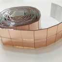 MEYA 250PCS of 3/4'' Glass Mirror Roll Tiles for Crafts, 2CM Mini Square Glass Mirror Tiles Self Adhesive Mirror Strips for Wall (2.5 Meters, Rose Gold Mirror)
