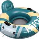 River Tubes for Floating Heavy Duty, Pool Float Adult, 53" Inflatable Float Tube for Beach Lake Rafting, River Floats with Mesh Bottom (Green)