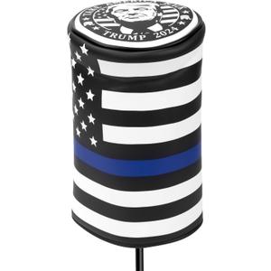 Stars and Stripes Golf Driver Headcover, Black Driver Cover Patriotism Golf Club Protective Case fits up to 460CC