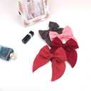 Pack of 4 Gorgeous Fable Bow Hair Clips for Girls Women Linen Hair Bow Alligator Clips Toddler Baby Mom Young Girl Hair Accessories (Cinnabar)