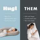 Plufl Hugl Cooling Body Pillow for Adults Made with CloudSupport Fill | U Shaped Maternity Pillows Great for Side Sleepers & Pregnant Women | Washable Cover | Grey