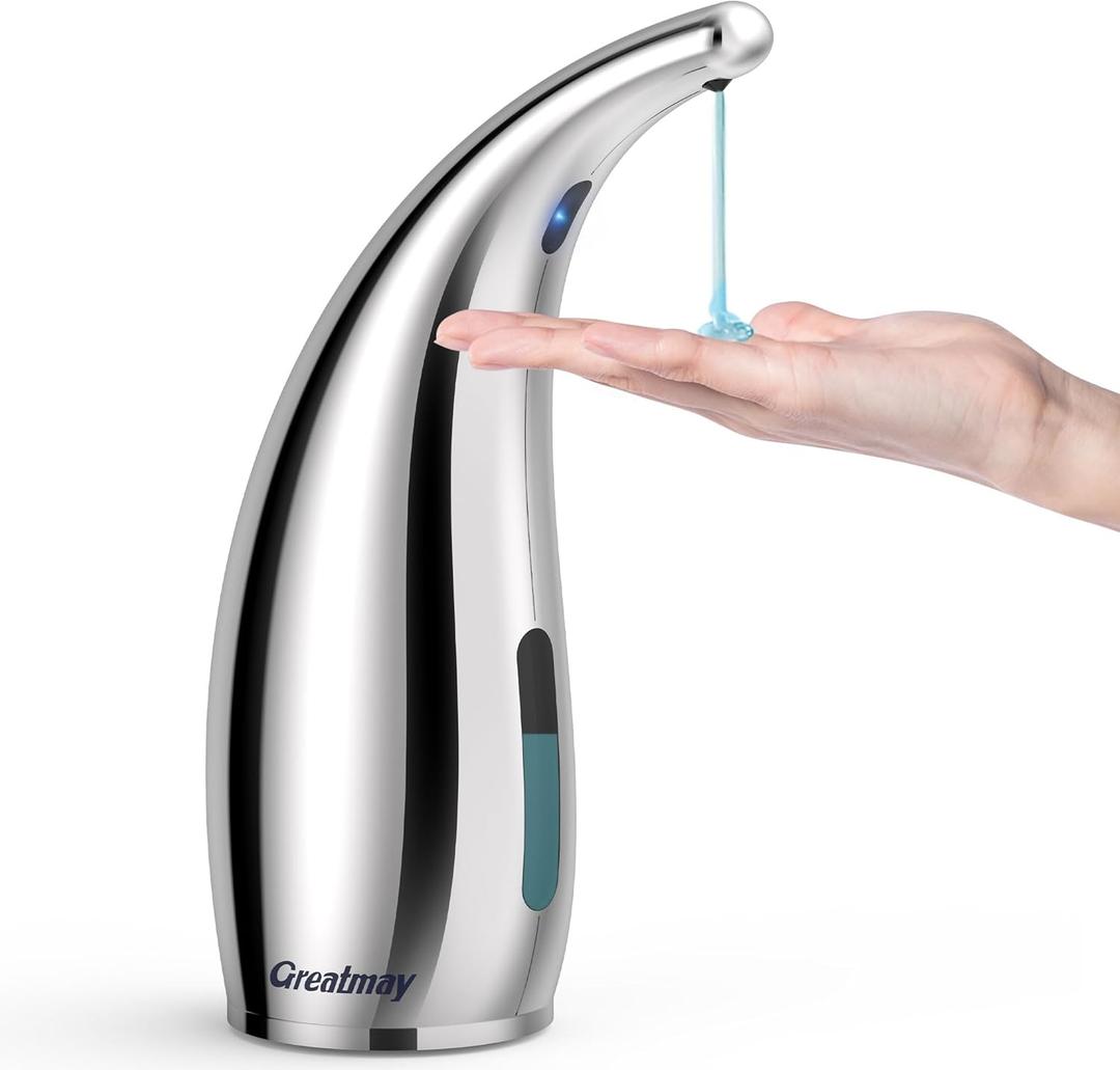 Adjustable Automatic Soap Dispenser Touchless, 4 Adjustable Levels Touchless Sensor Liquid Soap Pump Dispenser300ml Rechargeable Magnetic Charging Hand Soap Dispenser for KitchenBathroom