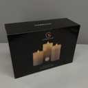 Shiny Metallic Silver Flameless Pillar Candles, Patented 3D Realistic Moving Flickering Flame with Remote Timer, Battery Operated 400hrs for Wedding, Holiday, Party, Decor, Gift(Set of 3)