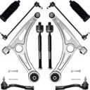 AUQDD 10Pc Front End Suspension Kit Fit For 2016 2017 Hy-undai Sonata, 2 Lower Control Arm w/Ball Joint 2 Sway Bar Link 4 Outer Inner Tie Rod End (# K623733 K623734 K750792 EV801307 ES801507)