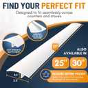 Lindas Essentials Silicone Stove Gap Covers (2 Pack), Heat Resistant Oven Gap Filler Seals Gaps Between Stovetop and Counter, Easy to Clean Stove Gap Guard (21 Inches, White)