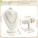 RattanView 2 Pcs Beige Velvet Jewelry Display Set Necklace Mannequin Bust Stand T Bar Bracelet Holder for Retail Home Decor