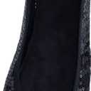 Women's Foldable Flats  Portable Ballet Slippers Shoes for Travel, Wedding  Fits in Purse (XX-Large, Black Sequin+expandable Tote)