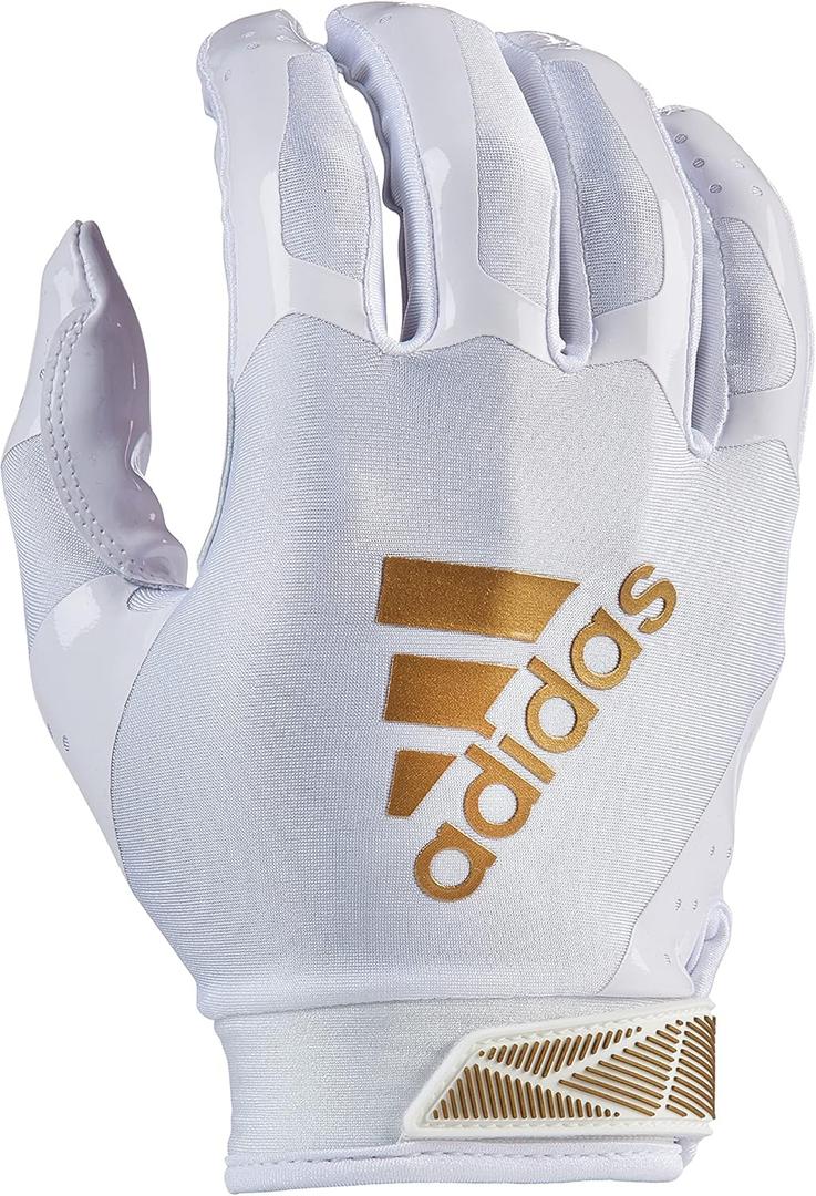 Adidas ADIFAST 3.0 Adult Football Receiver Glove (X-Large, White/Metallic Gold)