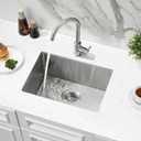 22 Inch Undermount Kitchen Sink, 22x16 Undermount Stainless Steel Utility Laundry Sinks 18 Gauge Handmade 8" Deep Single Bowl Kitchen Bar Sink with Basket Strainer