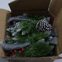 Christmas Garland, 9Ft Christmas Garland with Lights & Timer, 50LED Waterproof Battery Operated Lighted Garland Outdoor, Indoor Prelit Garland for Mantle, Stairs, Outside Christmas Decor Decorations