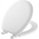 Mayfair Cameron White Toilet Seat, Non Slip Heavy Duty Wood, Easy Clean, Round