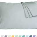 Pillow Cases, Standard Queen Size Cotton Percale Weave Pillowcases, Pre-Shrunk Breathable and Hypoallergenic Pillowcases, Set of 2 (2 Piece Standard/Queen 20 Inch x 30 Inch, Storm Gray)