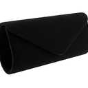 Women Evening Bag Clutch Purse,lovyoCoCo Handbag With Detachable Chain Strap for Wedding Cocktail Party Velvet Solid Color (Black)