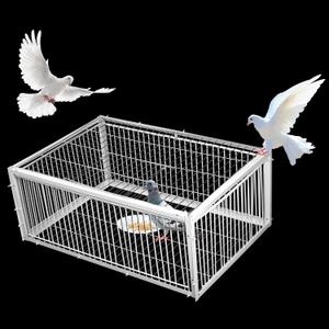 Pigeon Trap with Escape-Proof Design, Small Birds Live Hunting Trap, Pigeon Coop Iron Cage with 4 One-Way Entry Outdoor, Patio Garden Farm Warehouse Humane Trap for Pigeon Sparrow Mouse Rabbit Chicken