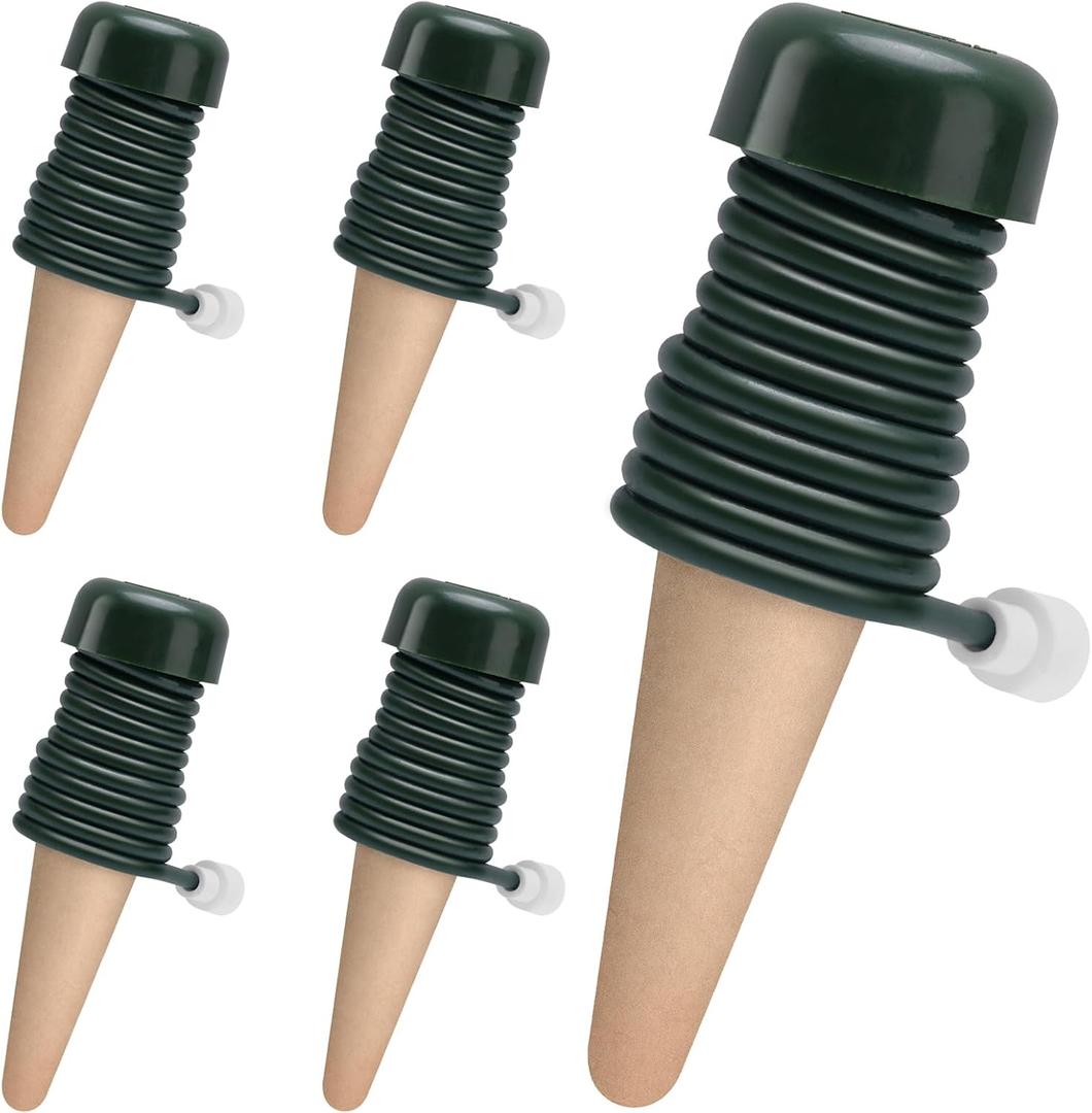 BYDOLL Plant Self-Watering Stakes Automatic Plant Dripper Watering Spikes for Indoor Outdoor Bonsai,Insert Devices for Vacation Garden use,Drip Irrigation System 5 Pack (4.3''x1.3'')