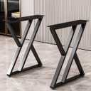 Metal Industrial Dining Modern Table Legs Desk Legs Base Cast Iron Welding Wrought Iron Coffee Table Bench Legs Night Stand Office Table 28 inch Triangle Shape Black DIY (1 Set of 2 pcs) 28" H x19.7 (Matt Dark Grey)