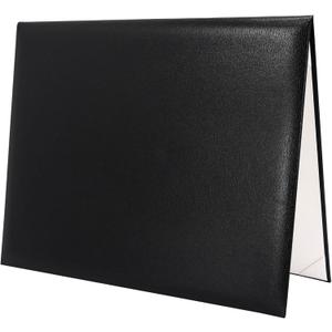 GraduatePro 11"x14" Black Diploma Cover for Graduation Certificate Holder with White Satin Corner (Black/White Corner)