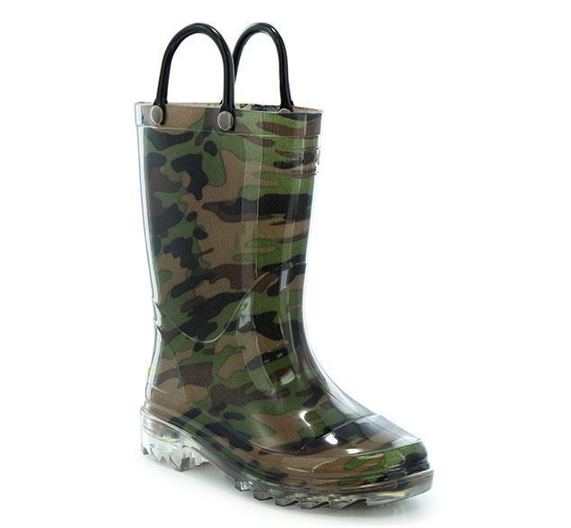 KIDS LIGHTED RAIN BOOT - CAMO, 12