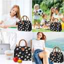 Coobiiya Lunch Bag Lunch Box for Women Men, Reusable Cute Lunchbag - Leakproof, Adult Insulated Lunch Box Tote with Large Capacity, Cooler Container for Work, Travel, Office (Black Daisy)
