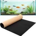 48 x 24 Inch Aquarium Fish Self Leveling Mat 5mm Neoprene Non-Slip Shockproof Fish Tank Pad for Under Tank with Adhesive Shockproof Waterproof with Easy to Cut Edges