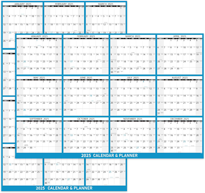 2025 Yearly Wall Calendar - Large Dry Erase Calendar for Wall, 23" x 35",.2025, 12 Months Folded Yearly Wall Calendar 2025