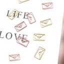 100PCS Envelope Shape Paper Clips Metal Funny Bookmarks Decorative Paper Clamps for School Office Home (Gold)