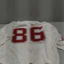 Verdusa Women's Y2k Clothes Going Out Tops Oversized Crochet Jersey Shirts Graphic V Neck Pullover Sweater (Large, White Red)