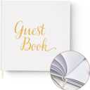 Your Perfect Day Wedding Guest Book - Elegant Guest Book Wedding Reception, Baby Shower Guest Book, Polaroid Guest Book for Wedding and Special Events, Wedding Guest Book Polaroid Pictures (White&Gold), Pack of 2