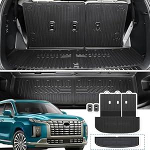 JOULARISE Cargo Mat with Backrest Mats Trunk Lower Mat for 2020-2025 Hyundai Palisade Accessories, All-Weather Cargo Liner Trunk Mat for Hyundai Palisade(Cargo Mat with Backrest Mats+Trunk Lower Mat)