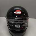 LEM Full Face Motorcycle Helmets, DOT Certified, Retro Motorcycle Helmet for Adult, Vintage Helmet, Lightweight Fiberglass Shell, for Cafe Racer, Cruising, City Commuting,(Gloss Black,Size L)