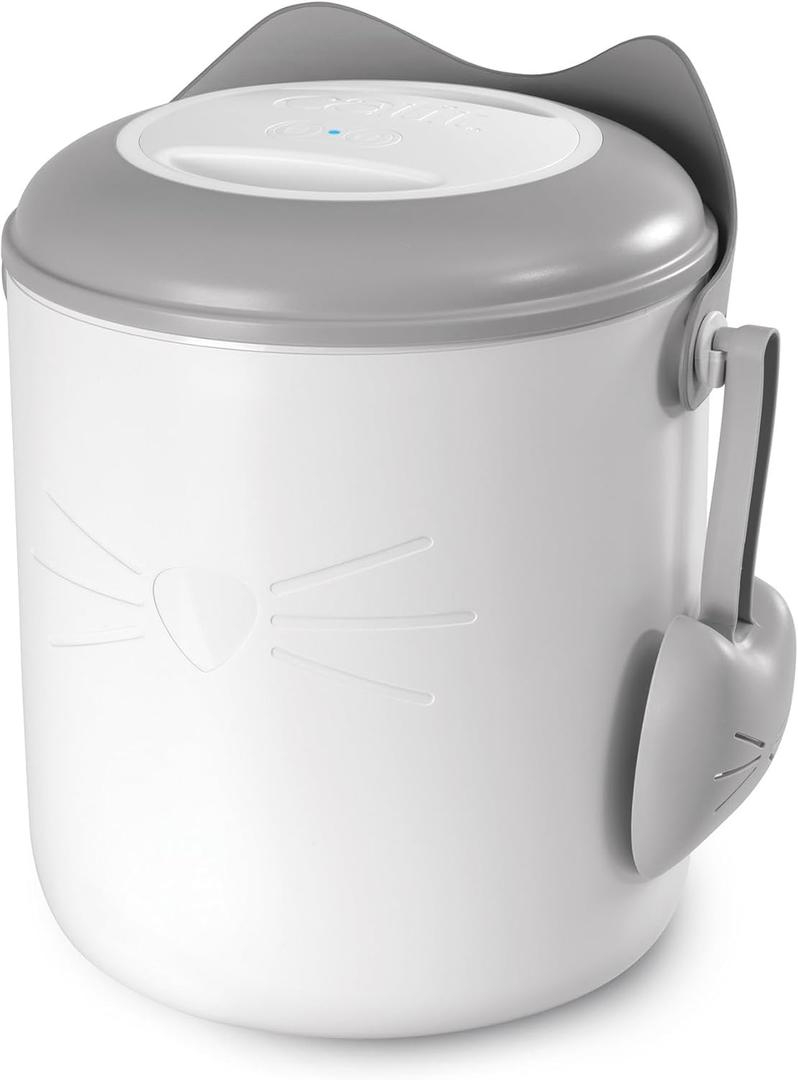 Catit PIXI Smart Vacuum Food Container  Airtight Cat Food Storage with Auto Vacuum Seal, BPA-Free, Energy Efficient, Whimsical Cat Design & Scoop