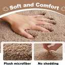 TYUU Toilet Rug, Ultra Soft Toilet Rugs U Shaped Machine Washable Non Slip Absorbent Quick Dry Toilet Mat with Rubber Backing, Beige 20" x 24" U Shape