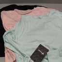 Ficerd 3 Pack Women's Cropped Sweatshirts Long Sleeve Cotton Crew Neck Pullover Tops Casual Solid Sweat Shirts (Medium, Black, Soft Pink, Light Green)