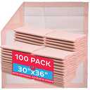 Curera Chucks Premium Disposable Underpads 30”x36” [100-Count] Ultra Absorbent Chux Incontinence Bed Pads Disposable Adult with Adhesive Tape, Pee Pads Pet Training Pads XX-Large 30x36 Bulk Pack