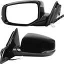 Dasbecan Left Driver Side Door Mirror Assembly Compatible with Honda Accord 2013-2017 Power Glass Heated with Turn Signal Light Replaces HO1320275 Black 6Pins