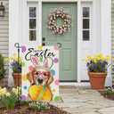 3 x CROWNED BEAUTY Easter Garden Flag Dog Bunny Ears Welcome 12x18 Inch Double Sided Small Seasonal Holiday Golden Retriever Decoration for Outdoor Lawn Yard