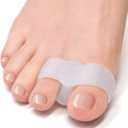 Welnove Pack of 12 Bunion Corrector, Toe Separators with 2 Loops, Big Toe Spacer Suitable for Bunion and Overlap Toe (White)