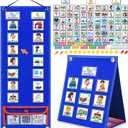 Visual Schedule for Kids with Autism Chore Chart for Toddler Planning Board Daily Routine Chart Autism Learning Materials Classroom, Home Use with 124 Cards (Blue)