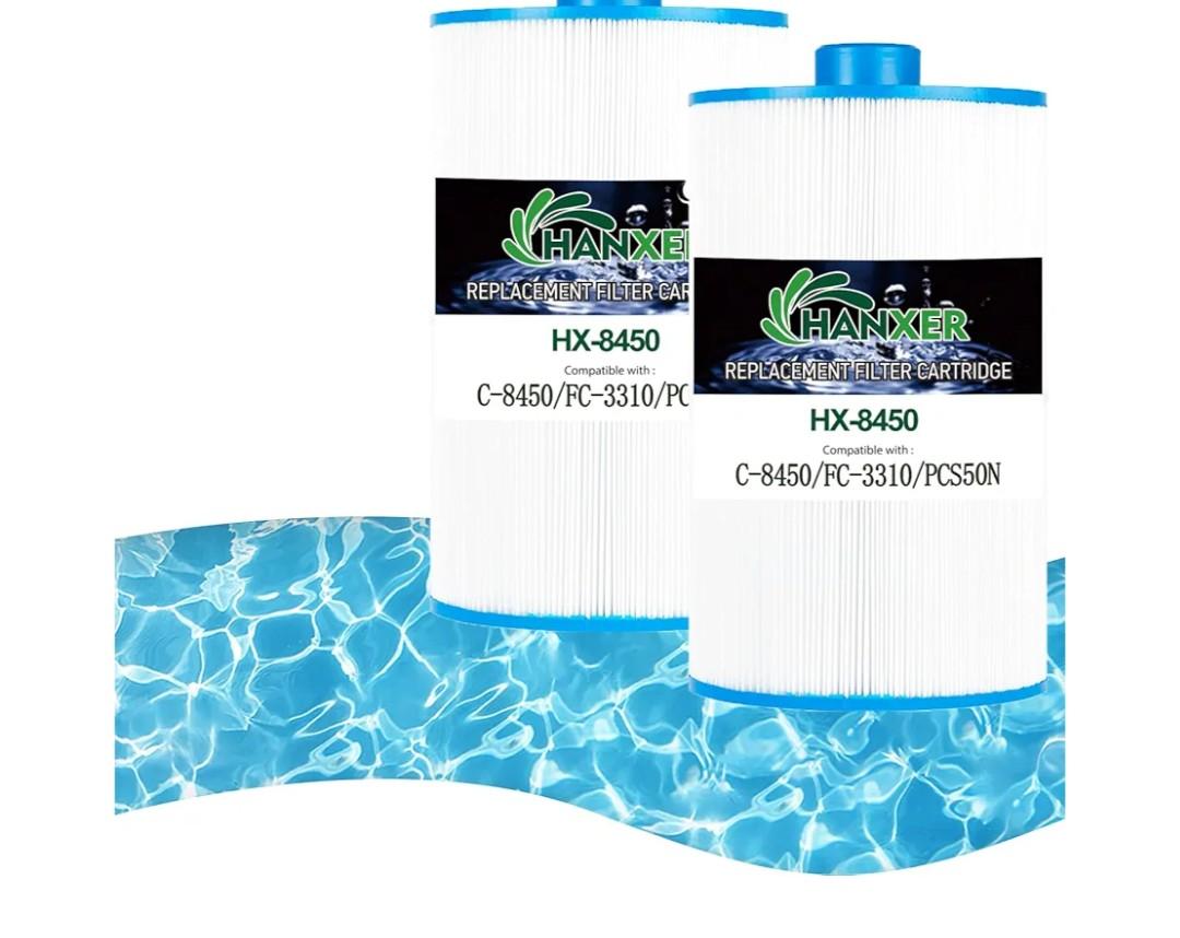 C-8450 Spa Filter Cartridge Replaces for Filbur FC-3310, PCS50N, 100593, 3301-2261, 80501 Maax Spas/Coleman Spas, 50 sq.ft Hot Tub Filter, 2 Pack