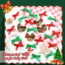 SAWINDA 24Pcs Christmas Hair Bows Clip With Bells Red Green Mini Bowknot Ribbon Barrettes Sweet Cute Bow Claw Clips for Teens Hair Accessories for Teens and Girls