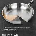 Michelangelo Tri-Ply Stainless Steel Frying Pan Set, 8" 9.5" 11" Skillets, Full Clad Stainless Steel Pans for Even Heating, Durable Cooking Pan Set for Home Chefs & Everyday Cooking
