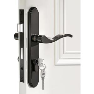 Storm Door Handle Complete SetStorm Door Handle Replacement Part with Lock Cylinder and Key, Fits for Screen and Storm Doors, 2-1/2" Handle PZ, Matte Black