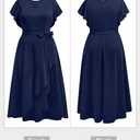 Talisea Women Navy Blue Plus Size Formal Dress High Low V Neck Maxi Wedding Guest Cocktail Party Long Dresses 2025 (20 Plus)