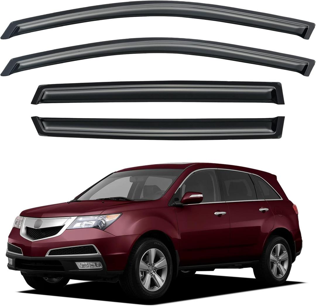 Window Visors Rain Guards Shield for 2007-2013 Acura MDX, Out-Channel Window Vent Wind Deflectors Visors Shades for 07 08 09 10 11 12 13 Acura MDX